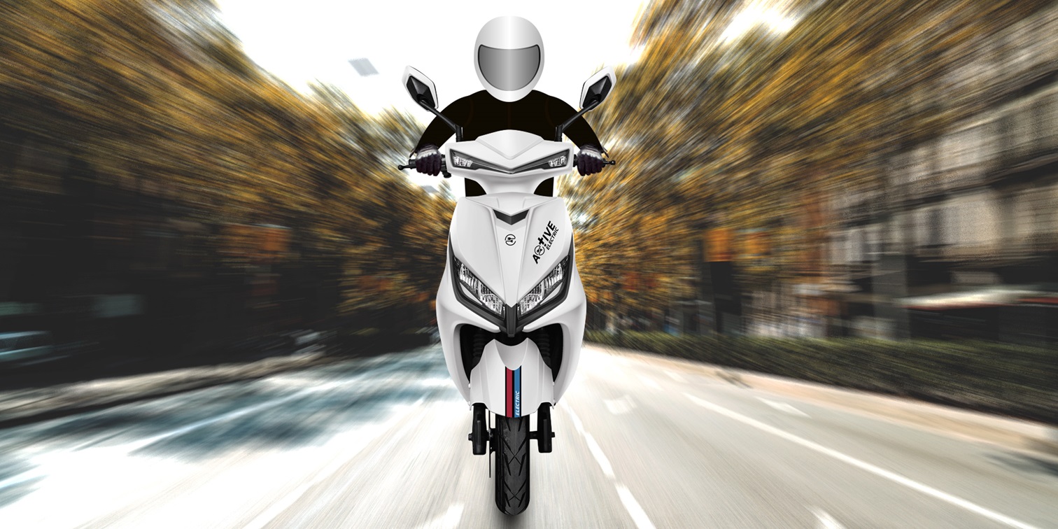 Image of Ather electric scooter on road